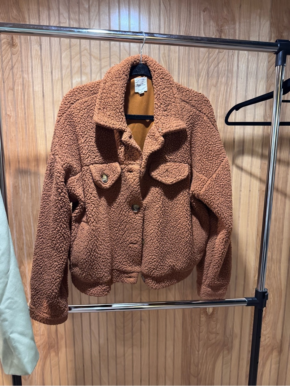 Hippie Rose Rust Teddy Sherpa Jacket